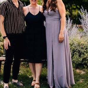 Azazie wrap dress in dusk